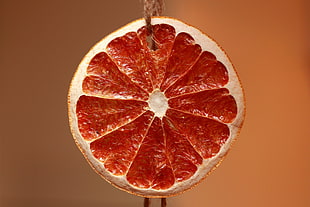 closeup photo of sliced orange pendant